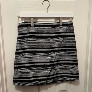 J Crew Mini Wrap Skirt, Navy & White, Size 2